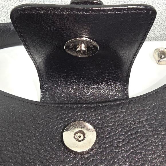 BRIGHTON WOMEN'S BLACK DANIA LEATHER HANDBAG HEART CHARM FLAP CLOSURE 14X11X5 - Picture 10 of 15